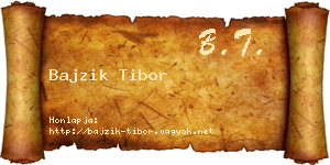 Bajzik Tibor névjegykártya